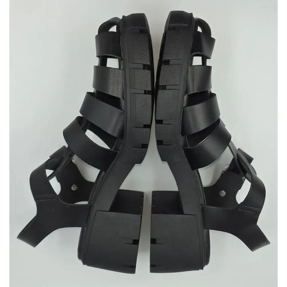 Madden NYC Sandals Womens 11 Platform Fisherman Black Casual Comfort Block Heel